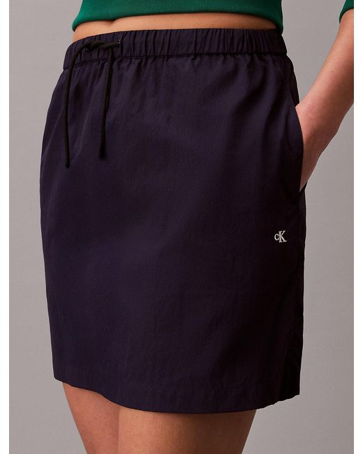 Calvin Klein Green Soft Nylon Mini Skirt
