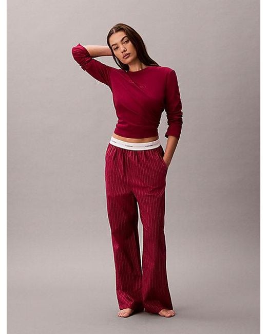Calvin Klein Red Pants Pyjama Set