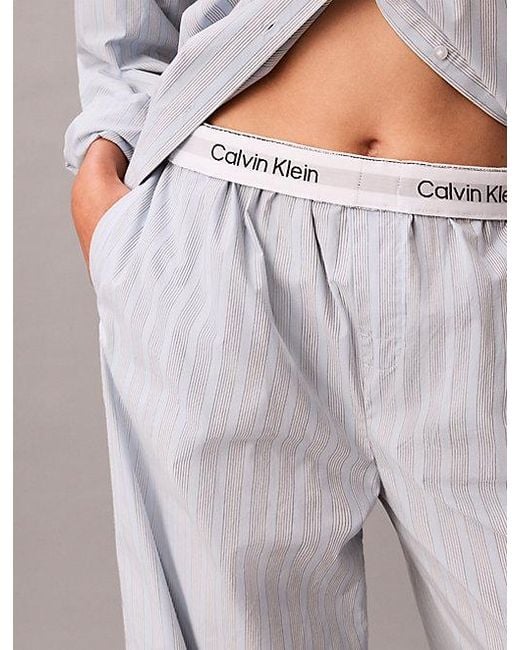 Calvin Klein Gray Pyjama Pants Cotton Poplin