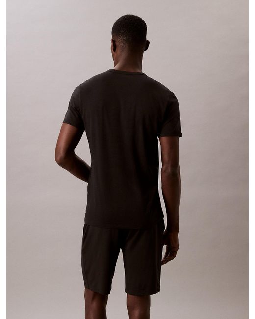Lot De 3 T-Shirts D'Intérieur À Col En V Calvin Klein pour homme en coloris Black