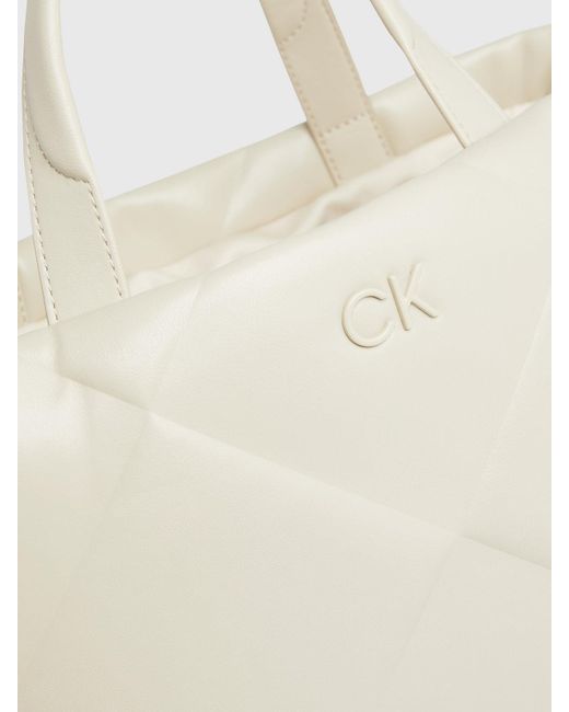 Calvin Klein Natural Quilted Tote Bag