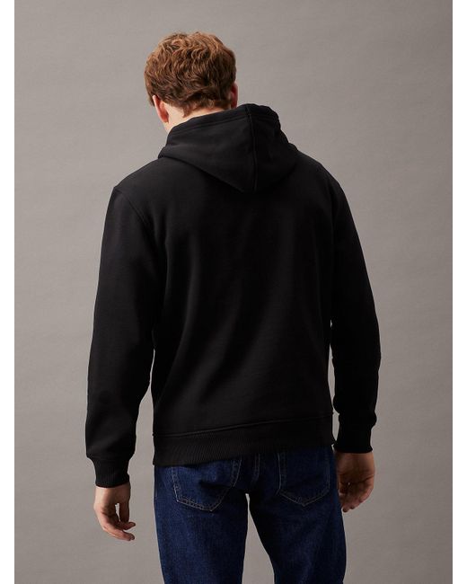 Sweat à capuche en polaire avec Logo Tape Calvin Klein pour homme en coloris Black