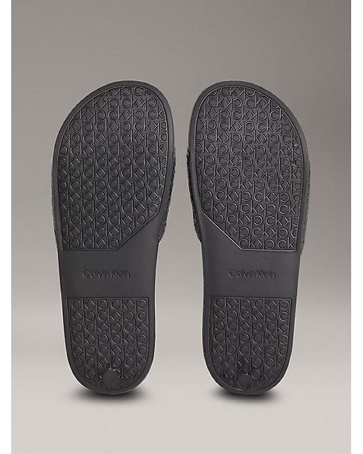 Calvin Klein Logo-Slippers in Gray für Herren