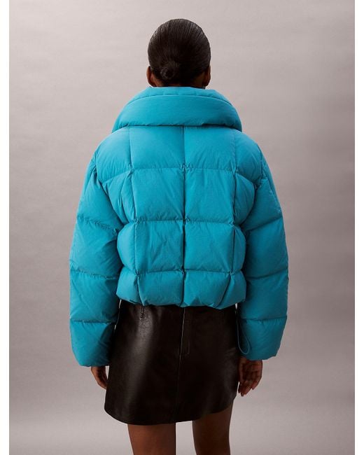 Calvin Klein Blue Short Down Puffer Jacket