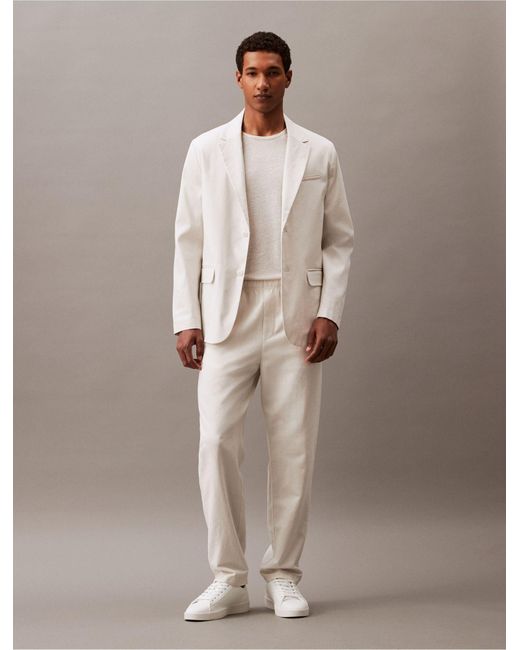 Calvin Klein Brown Linen Blend Pull-on Pants for men