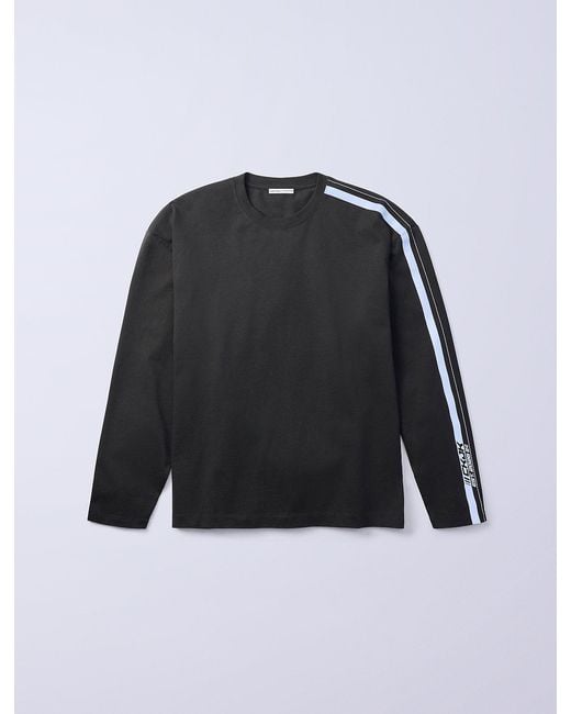 Calvin Klein Black Jung Kook For Racing Stripe Relaxed T-Shirt for men