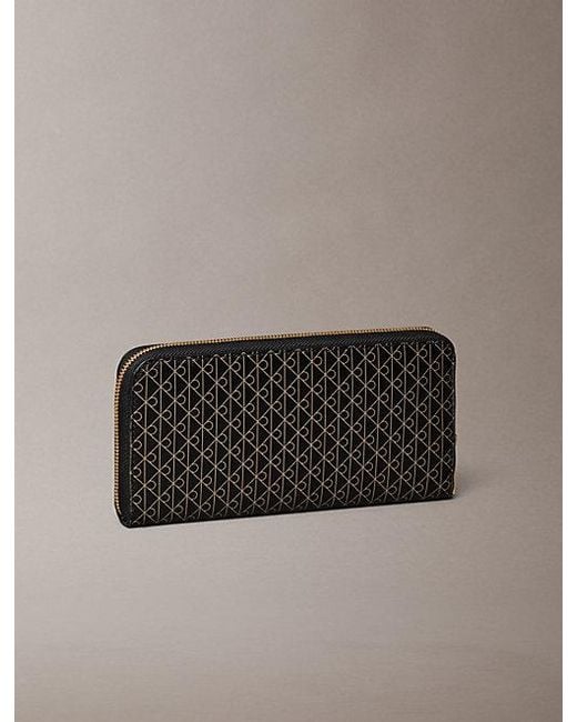 Calvin Klein Multicolor Allover Emblem Logo Zip Wallet