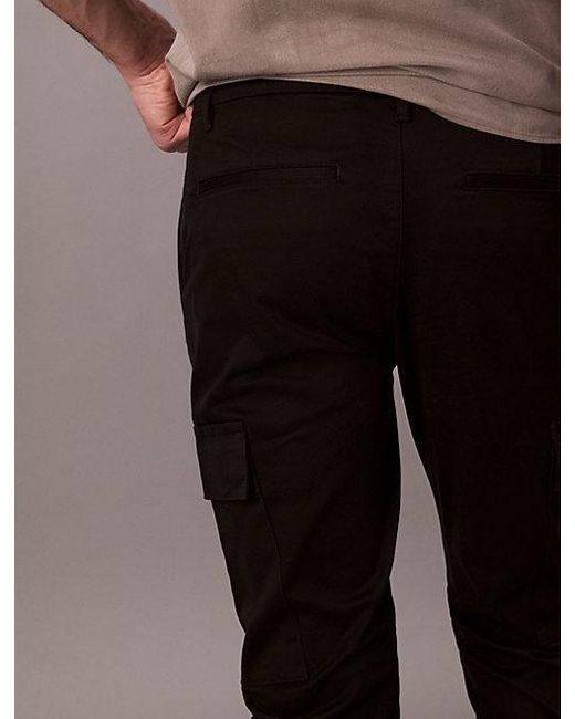 Calvin Klein Slim Stretch Cargobroek in het Black voor heren