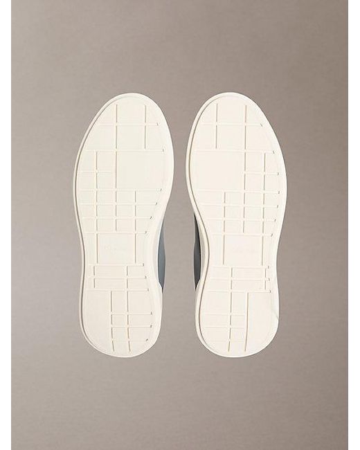 Calvin Klein Gray Leather Durable Traction Chunky Trainers