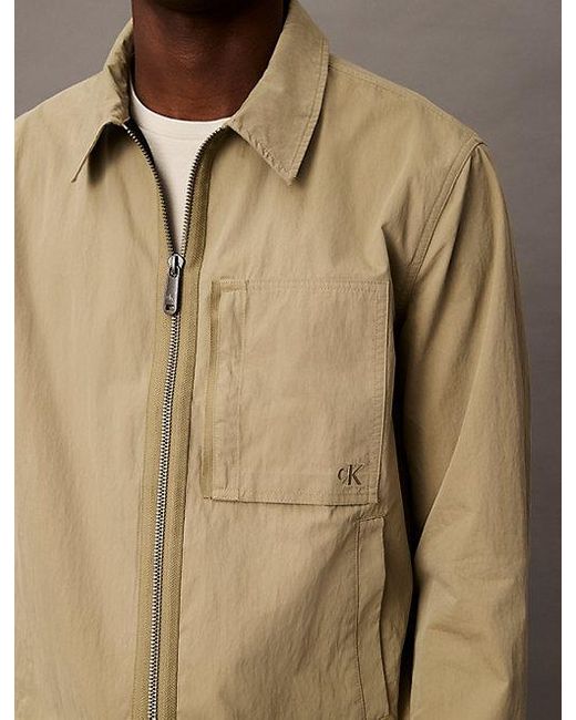 Calvin Klein Relaxed Overhemdjack Van Katoen-Nylon in het Blue voor heren