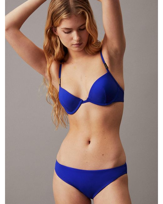 Calvin Klein Blue Push Up Bikini Top - Core Solids