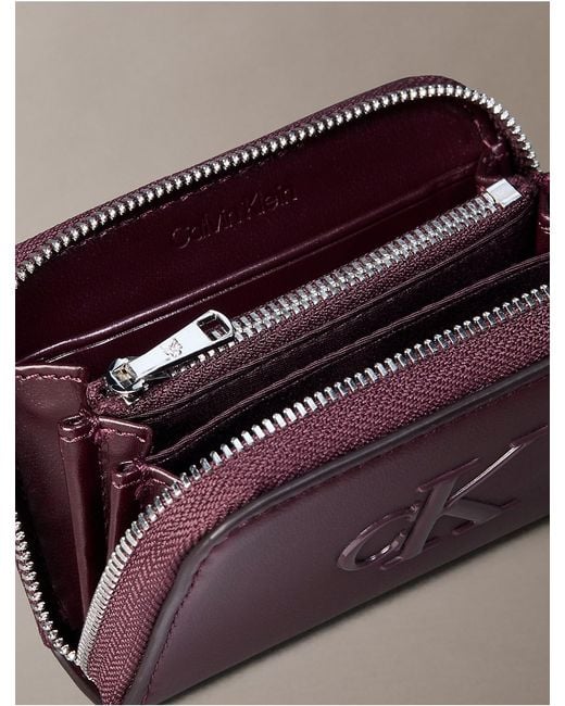 Calvin Klein Brown Bold Monogram Medium Zip Wallet