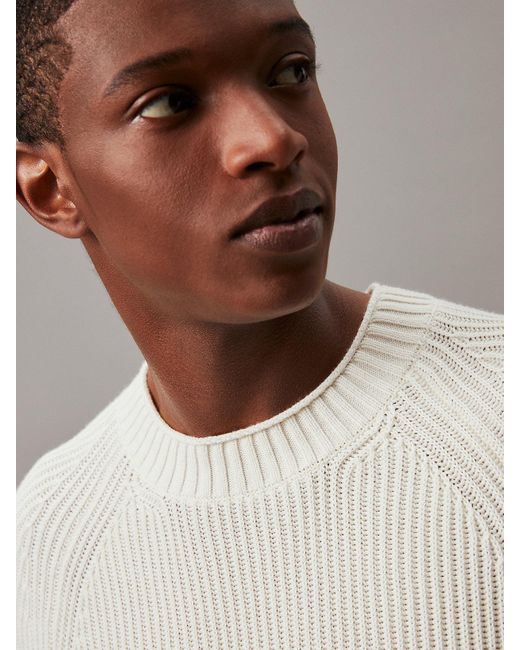 Pull en coton côtelé Calvin Klein pour homme en coloris Gray