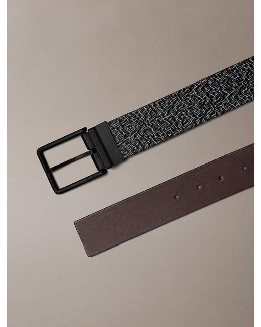 Cintura Double-Face di Calvin Klein in Black da Uomo