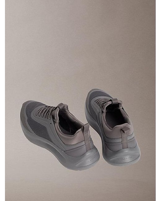 Calvin Klein Gray Ck Curve Lightweight Runner Trainers for men