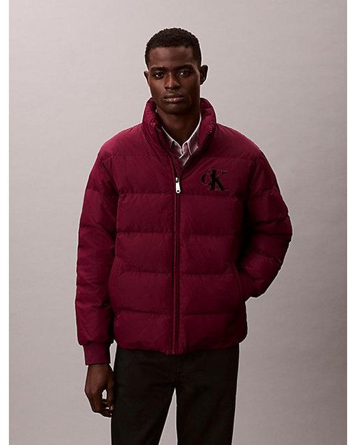 Calvin Klein Chenille Pufferjack Met Monogram in het Red voor heren