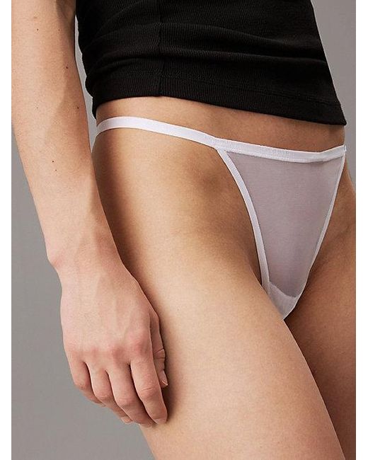 Calvin Klein Doorzichtige Mesh String in het Brown