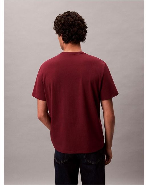 Calvin Klein Red Monogram Logo Tee for men