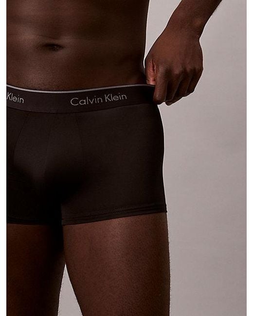 Calvin Klein Black 7 Pack Low Rise Trunks Micro Stretch for men