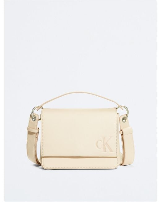 Calvin Klein Crossbody Monogram Logo Women's Crossbody Bag Beige