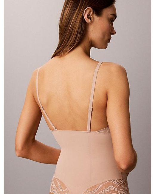 Calvin Klein Natural Shapewear Bodysuit Sensual Stretch Lace