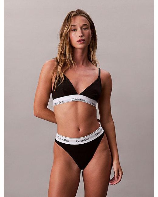 Calvin Klein Brown High Leg Bikini Briefs Icon Cotton Modal