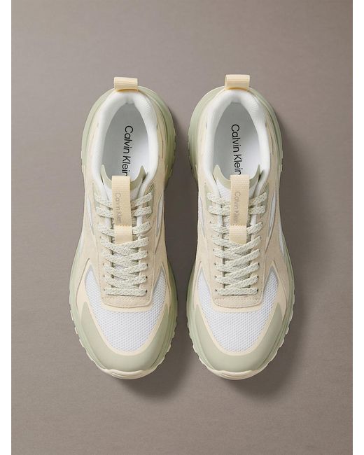 Calvin Klein Metallic Knit Mesh Runner Trainers