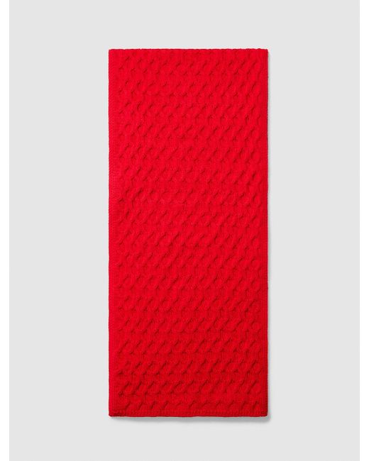 Écharpe En Laine Mérinos À Mailles Torsadées Calvin Klein pour homme en coloris Red
