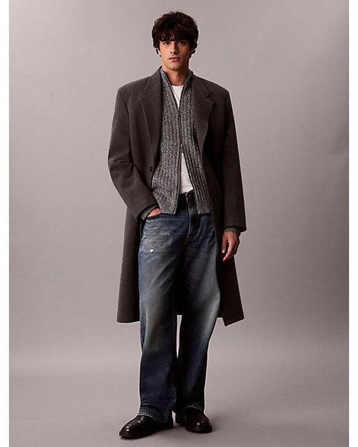 Calvin Klein Multicolor Jeans Heathered Cotton Zip Cardigan for men