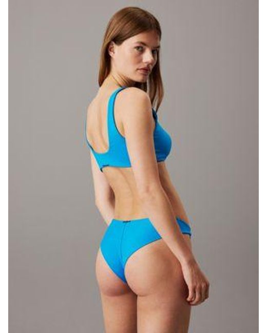 Calvin Klein Blue Brazilian Bikinihose - CK Structured Twist