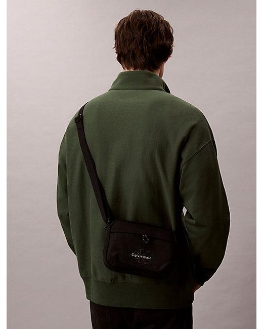 Calvin Klein Gray Bold Logo Nylon Camera Bag for men