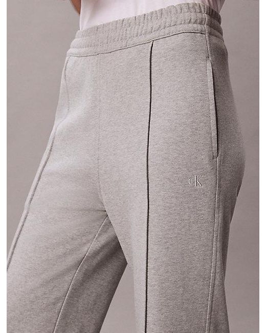 Calvin Klein Gray Jeans Cotton Terry Track Trousers