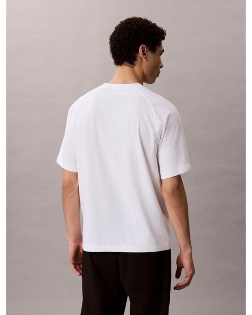Calvin Klein White Performance Cotton Blend Gym T-Shirt for men