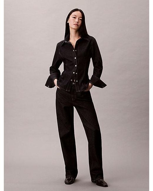 Calvin Klein Black Jeans Straight Bootcut Jeans