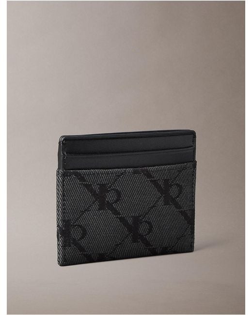 Calvin Klein Gray Monogram Jacquard Card Case