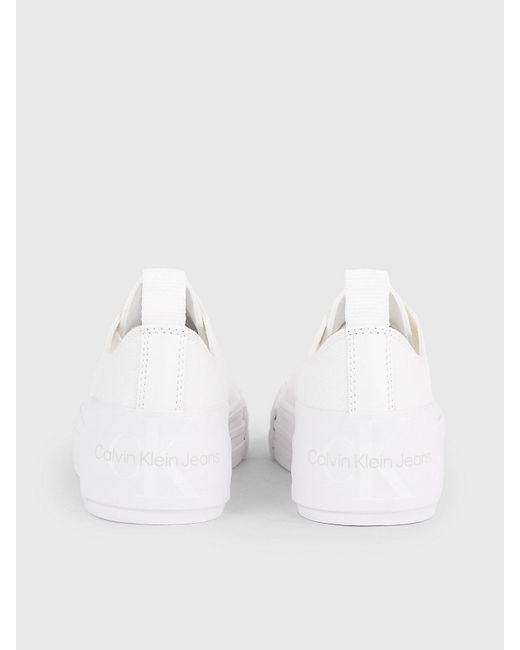 Baskets à plateforme en toile recyclée Calvin Klein en coloris White