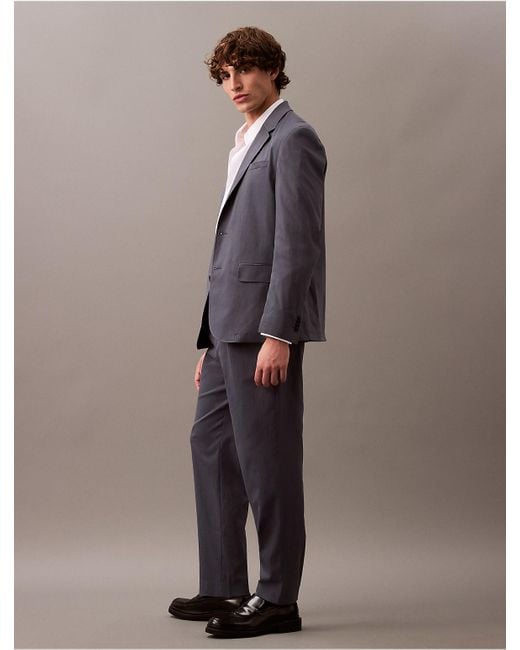 Calvin Klein Gray Packable Tech Tapered Trousers for men