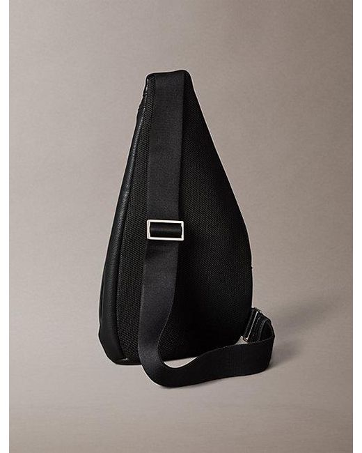 Calvin Klein Black Micro Pebble Sling Bag for men