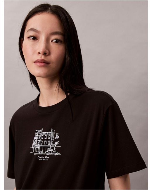 Calvin Klein Black Calvin Klein Embroidered Script Logo Classic T-Shirt
