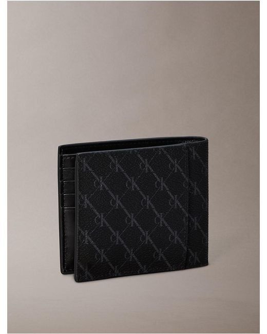 Calvin Klein Gray Textured Monogram Id Wallet for men