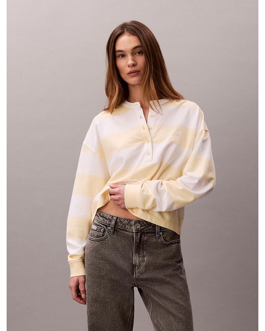 Calvin Klein Multicolor Varsity Stripe Henley Top