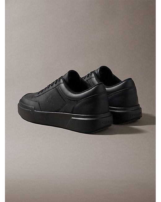 Calvin Klein Brown Leather Durable Traction Chunky Trainers for men