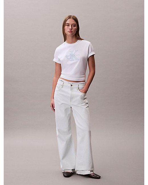 Calvin Klein Multicolor Jeans Monogram Appliqué T-Shirt