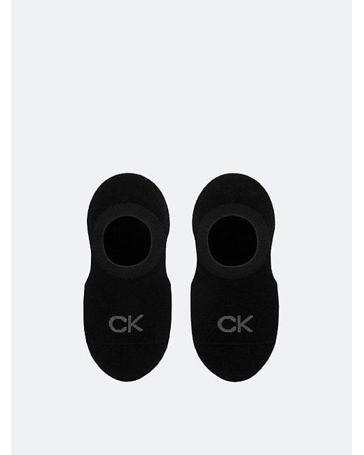 Calvin Klein Black 2 Pack Soft Combed Cotton Invisible Socks