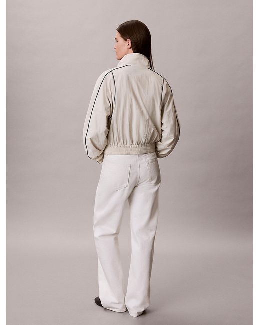 Calvin Klein White Nylon Piping Jacket
