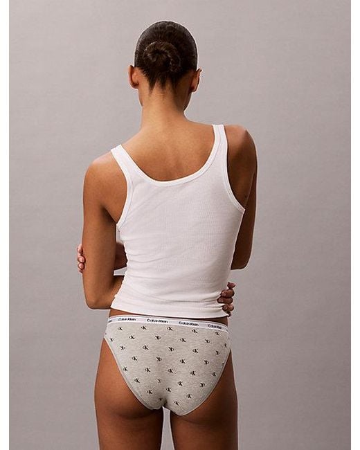 Calvin Klein White Bikini Briefs Icon Logo