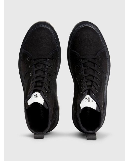 Calvin Klein Black Canvas Platform Boots