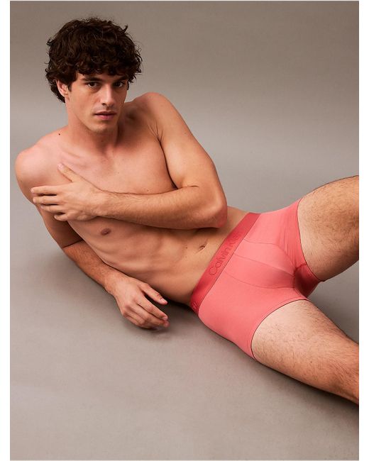 Calvin Klein Pink Ultra Soft Modal Trunk for men