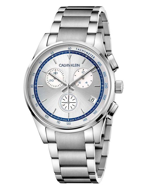Calvin Klein Metallic Completion Chronograph Silver Bracelet Watch for men