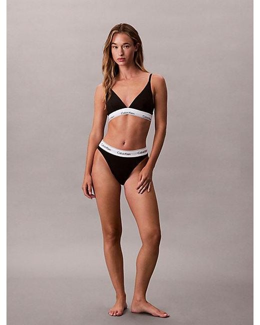 Calvin Klein Brown High Leg Bikini Briefs Icon Cotton Modal